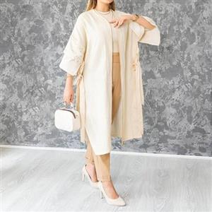 مانتو ساحلی دخترانه لینن