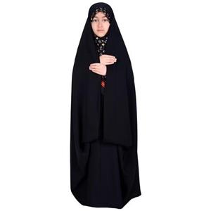 چادر قجری کرپ حریراسود دخترانه  درجه یک و عالی.