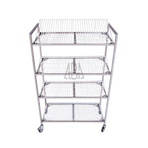 ترولی آبچکان ۴ طبقه استیل کد AB1003