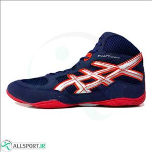 کفش کشتی طرح اصلی اسیکس Acics fighting shoes Navy Blue Red 