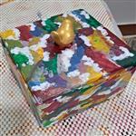 جعبه مربعی سفالی-مناسب برای جواهرات-شکلات ویادگاری های گذشته-طرح رنگین کمان