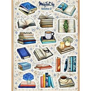 پک استیکر کتاب و کتابخانه مناسب اسکرپ بوک و بولت ژورنال 