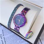 پک جذاب زنانه هولو گرامی ساعت زنانه استیل مارک گوچی دستبند کارتیر فول استیل حلقه استیل رنگ ثابت