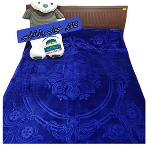 پتو نرمینه  دو نفره گل برجسته مدل نرمین طلایی رنگ آبی کاربنی بسیار ضخیم و با تراکم بالا در رنگ بندی زیبا و جذاب