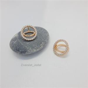 گوشواره ژوپینگ نگین دار  حلقه ای کدG19