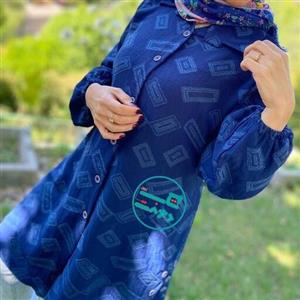 مانتو ابر و بادی طرح دار  در  رنگبندی  فری سایز  برند تک دوخت
