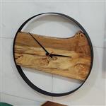 ساعت دیواری روستیک از چوب توسکا و فلز قطر 50 سانت