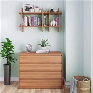 شلف دیواری تمام MDF ابعاد و رنگبندی متنوع و قابل تغیر (کتابخانه چوبی)