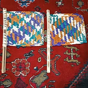بادبزن حصیری سایز کوچک،بسته 3 عددی