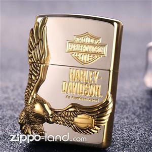 فندک زیپو اصل مدل هارلی دیویدسون نقره ای-طلایی طراحی ژاپن  Japan Design Zippo Lighter