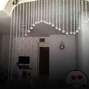 پرده کریستال مدل موج یکطرف بلند