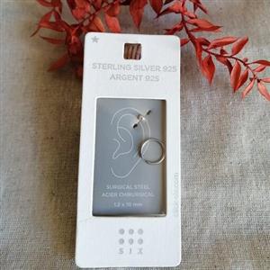 پیرسینگ و ایرکاف گوش  نقره عیار 925 برند six