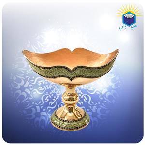 کشکول مس و خاتم کاری ۲۴ سانت (کد ۵۰۲۹۳)