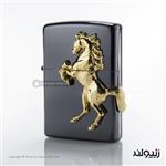 فندک زیپو اصل مدل اسب سه بعدی با بدنه بلک آیس طراحی ژاپن  Japan Design Zippo Lighter Winning Whinny