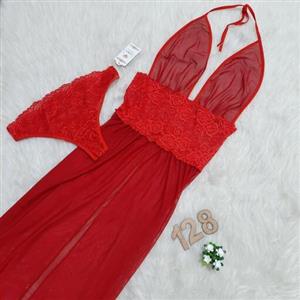 لباس خواب بلند Delwin دو تکه با شورت در سه رنگ قرمز مشکی سفید تنخور پیوی ارسال با بسته بندی محرمانه