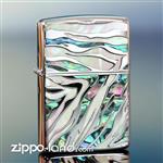 فندک زیپو اصل با صدف طبیعی روی بدنه طراحی ژاپن  Japan Design Zippo Lighter Zebra Print – BLU ZB