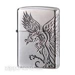 فندک زیپو اصل مدل ققنوس کروم طراحی ژاپن  Japan Design Zippo Lighter Phoenix