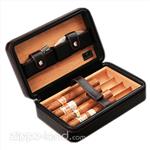 پک کامل هومیدور سفری کوهیبا رنگ مشکی + فندک و کاتر  Cohiba Travel Humidor Black