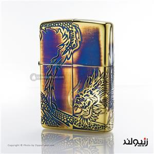 فندک زیپو اصل مدل اژدها با رنگ نفتی طراحی ژاپن