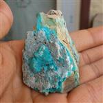 نمونه فوق کلکسیونی سنگ راف کریزوکولا  کله غازی (سبز آبی) خاص محشر بسیار زیبا کاملا طبیعیکد 10860