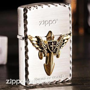 فندک زیپو اصل مدل شمشیر نگهبان طراحی ژاپن  Japan Design Zippo Lighter Sword of Guard 2056s 