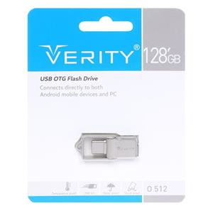 فلش usb تایپ سی verity o 512 otg to type-c flash drive - 128gb ( آسان سرویس) نقره ای