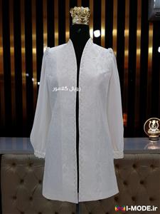 مانتو ژاکارد زنانه جدید مدل ترمه مانتو ژاکارد مزونی سفیدعروس