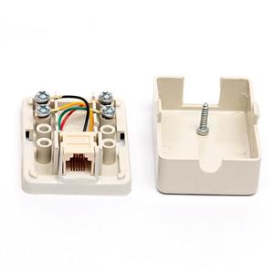 پریز تلفن روکار چسبی تک سوکت ۴ پین