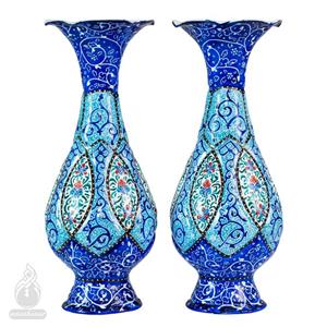 گلدان صراحی میناکاری نیل ارتفاع 16 سانتی متر 1 