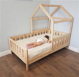 تخت خواب نوجوان چوبی روستیک دکور مدل df550 