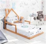 تخت خواب نوزاد چوبی روستیک دکور مدل GH26