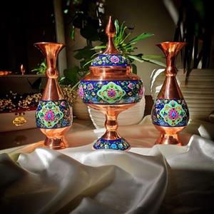 ست گلدان 25 و شکلات خوری  30مسی طرح پرداز