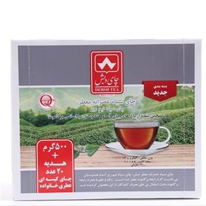 چای سیاه عطری عصرانه دبش بسته 500 گرمی به همراه 20 عدد چای کیسه ای عطری خانواده