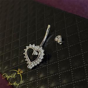 پیرسینگ ناف قلب جواهری تو خالی