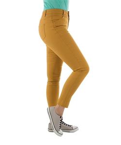 شلوار زنانه کتان فاق بلند خردلی جین وست Jeanswest 