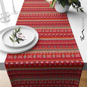 رانر طرح سنتی جاجیم 10 - 40 در 140 سانتیمتر - جنس دو رو مخمل پورش - کیفیت عالی