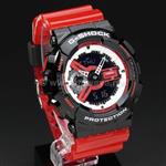 ساعت  مچی جی شاک GA110 قرمز مشکی اسپرت  (جیشاک GShock) ، صد در صد ضدآب ، تنظیم اتوماتیک با پایتخت کشورها ، اتولایت دار