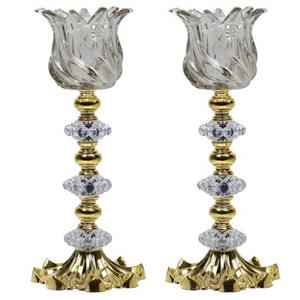 شمعدان 2تایی -چراغ خواب -چراغ خواب اتاق -شمعدان کریستالی -شمعدان
