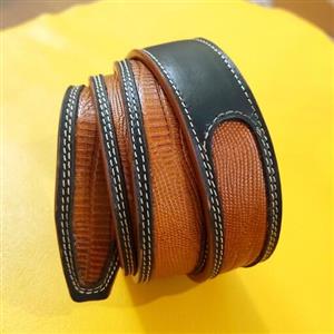 کمربند مردانه  چرم طبیعی گاوی ( تلفیقی )