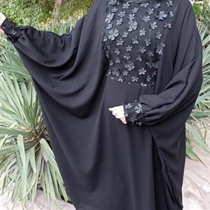 مانتو عبایی با خرجکار گل برجسته