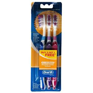 مسواک اورال بی مدل Micro Thin Clean بسته 3 عددی Micro Thin Clean