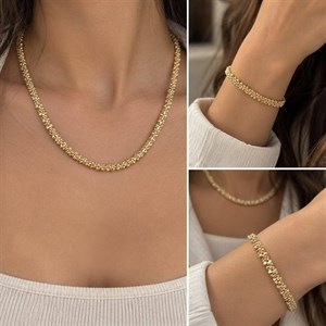 گردنبند خاویاری طلایی و نقره ای 