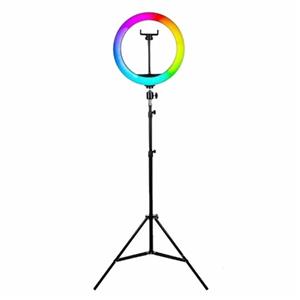 رینگ لایت مدل RGB LED 26 به همراه سه پایه