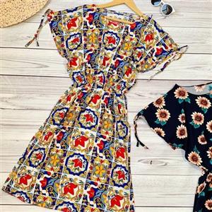 پیراهن کوتاه زنانه نخی