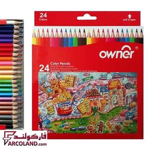 مداد رنگی 24 رنگ اونر مدل 141624 | جعبه مقوایی | Owner colour pencil 