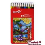 مداد رنگی 12 رنگ اونر مدل 141712 | جعبه فلزی | Owner colour pencil