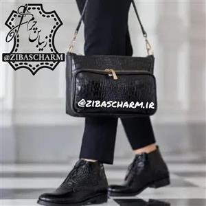 کیف مجلسی زنانه با چرم طبیعی و به صورت کاملا دست دوز