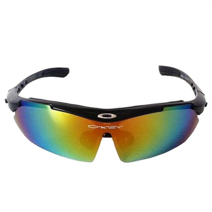 عینک دوچرخه سواری 5 لنز اوکلی OKLAY مدل GENUINE فریم مشکی