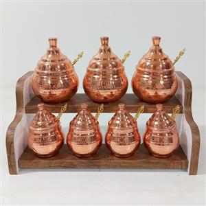 سرویس پاسماوری دست ساز مسی زنجان قاشق دار نانو شده و رنگ ثابت