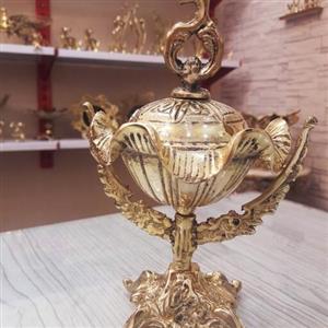 قندان برنز  گندمی لبه چین دار